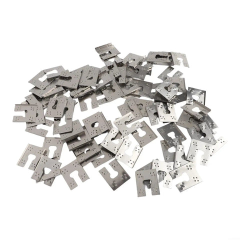 100 Pack Solar Grounding Clips 304 Stainless Steel Conductive Washer Kit scattered on white background for PV panel installation.
