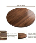 Top Tier 24 Inch Round Lazy Susan With Dead Smooth 360 Spin, Walnut Veneer Table Top Serving Tray, Engineered Wood Kitchen Go To For Hosting Crew, Built Like A Tank Construction, showing smooth rotating walnut surface.