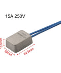 Compact Soft Start Module For Angle Grinders, 15A, 250V, grey housing with blue wires for smooth power ramp-up.