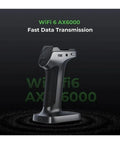 Slick Wireless Dongle For Otter And Raptor 3D Scanners Boasting Knockout WiFi 6 Speeds To Shred Through Massive Scan Files Without Skipping A Beat While On Location, black WiFi AX6000 dongle with ergonomic grip.
