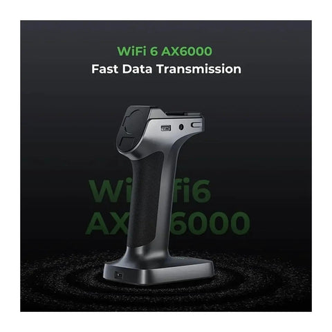Slick Wireless Dongle For Otter And Raptor 3D Scanners Boasting Knockout WiFi 6 Speeds To Shred Through Massive Scan Files Without Skipping A Beat While On Location, black WiFi AX6000 dongle with ergonomic grip.