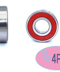 Four Piece 6203 Nse Ball Bearings Chrome Steel Core For Water Pumps And High Speed Motors C3 Clearance Slick Red Finish side view