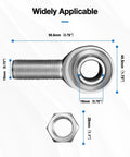 Heavy Duty Rod End Bearing And Heim Joints Kit Featuring White Zinc Coating, measuring 96.6mm with nut for precision fitment.