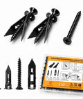 Self Drilling Drywall Anchors Kit 150Pcs With Screws Zinc Plated Steel Two Sizes Expansion Screws displayed with packaging