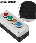 Pro Grade Industrial Push Button Station With Control Box 22mm Momentary Reset Switch Self Resetting 1No 1Nc Start Stop Controller IP65 ABS Panel 10A 440V For Electrical Gear, 4-button ABS enclosure