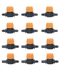 Purple One Quarter Inch To 6mm Hose Barb Mini Valve Kit For Your Garden Tap And DIY Drip Irrigation, Includes Mist Nozzle Connector And Four To Seven Mm Fittings, Water Stop Valve Parts For Easy Yard Irrigation Setup, POM plastic valve set
