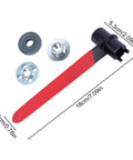 Knock Out Double Head Angle Grinder Wrench With Four Claw Grip And Hex Socket, red handle and metal accessories for easy swaps.