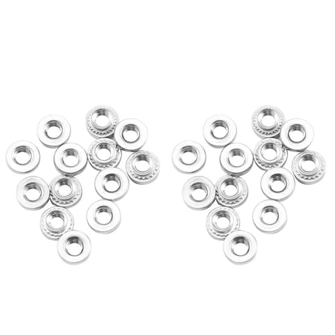M3 Stainless Steel Self Clinching Rivet Nuts 100 Pack Heavy Duty Thread Inserts For Sheet Metal Fastening arranged in two groups.