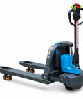 Solid Electric Pallet Jack With 3300 Lbs Capacity And Removable Lithium Battery For Heavy Lifting On Forks Plus Smooth Docks Factory Ride, with 48 inch forks and PU wheels.