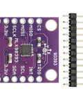 Compact Digital 3D Hall Sensor Module For No Contact Linear Displacement And Angular Rotation Real 3D Position Detection I2C And SPI Outputs Wide 2.2 To 3.6 Volt Range Ultra Tiny Universal Sensor showing top view with pins
