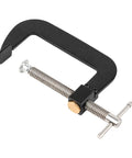 Beefy Fast Release 4 Inch G Clamp For Workshop Projects, Steel With Anti Rust Finish, Quick Slide Jaw For Easy Adjustments, Trapezoidal Thread For Strong Holding Power, Heavy Duty Woodworking And Metalworking Clamp, black steel body with threaded screw