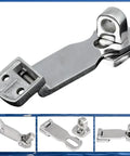Close-up of Tough As Nails 316 Marine Grade Stainless Steel Boat Hatch Latch, heavy duty and polished, ideal for cabinets.