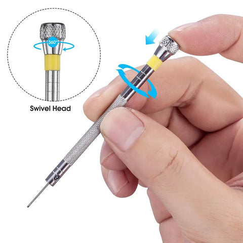Six Piece Micro Precision Screwdriver Set With Extra Blades For Watch And Eyeglasses Repair Jewelry And Electronics 0.8mm To 1.6mm Mini Screwdrivers For Delicate Work