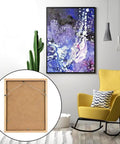 Ultimate Picture Hanging Kit With 100 Feet Braided Wire 60 D Ring Hangers in modern room with abstract canvas