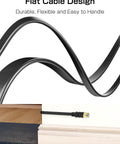 Cat 8 Ethernet Cable 100 Ft Flat Patch Cord Shielded Outdoor Indoor RJ45 High Speed 40Gbps 2000MHz for no lag gaming