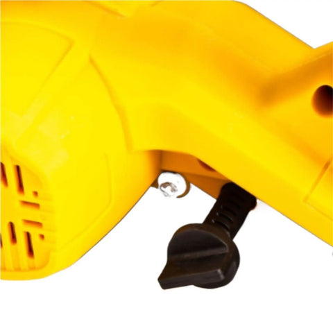 Close-up of the handle and adjustment lever of a Cordless Circular Saw Electric Panel Cutter compatible with battery systems.