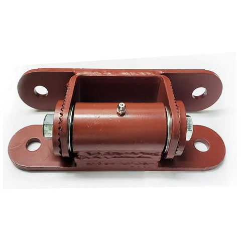 Heavy Duty Bolt On Driveway Gate Hinges Adjustable With Greasable Zerk Fittings, close-up view of hinge with zerk port.