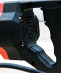Close-up of the handle and motor area of the Rock Solid Electric Hydraulic Rebar Bender Straightener With Strong Copper Motor.