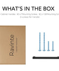 30 Pack Square Cabinet Handles In Matte Black Stainless Steel For Kitchen Drawers, box with screws and handle