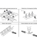 Illustration of Photoelectric Switch Diffuse Reflection Sensor With 3 Meter Detection Range And Screw Pack Included for automation tasks.