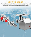 Stainless Steel Meat Grinder 1500W With Reverse Function Grind Like A Pro Versatile Sausage Stuffing Machine detail view.