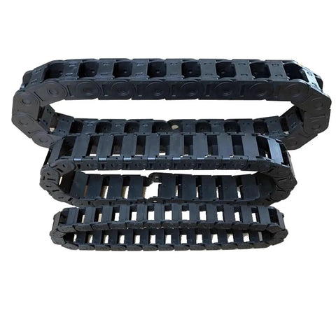 Rock Solid Cable Drag Chain Wire Carrier One Meter Long Plastic Bridge Towline, showing three sections for 3D printers and CNC routers.