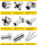 Various models of linear bearings including KH, Methodland LMK, and others for Rock Solid Linear Motion Shaft Guide Kit.
