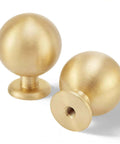 Top Tier Brushed Gold Cabinet Drawer Knobs 2 Pack Mini Sphere Brass Pulls For Nightstand And Vanity 1-1/8 Inch Round hardware