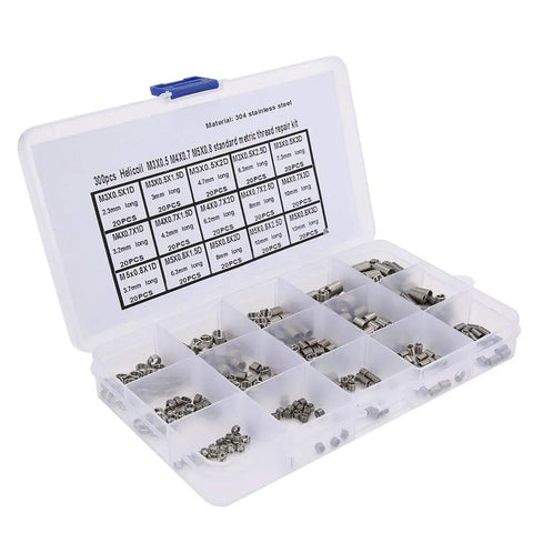 Heavy Duty Stainless Steel Threaded Inserts Repair Kit, 300 Pcs M4x0.7 And M5x0.8 Wire Inserts for screw hole repair