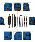 24L Hiking Camera Backpack With Side Access, Removable Camera Insert, And Accessory Strap System layout with components shown