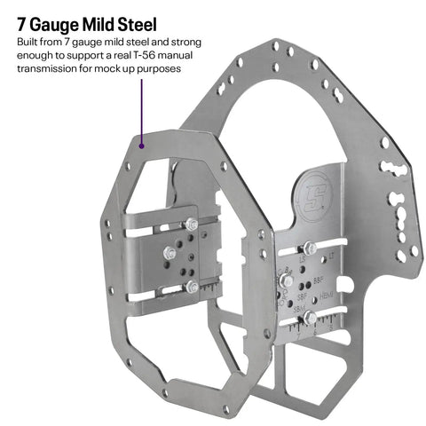 7 gauge mild steel Tremec T-56 Adjustable Mock Up Bellhousing Transmission Fitment Jig With Universal Muscle Car Swap Adapter.