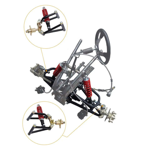 Heavy Duty Front Suspension Arm Assembly Kit For Go Karts And ATVs Upper And Lower Swingarm Suspension Kit With 3 Hole Flange Steering And Shock System