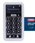 No Drama Smooth Wireless Bluetooth Keypad With Sleek Touch Display For Straight Up Secure Code Entry And Easy Wall Mount Setup In Crisp White Finish with glowing buttons.
