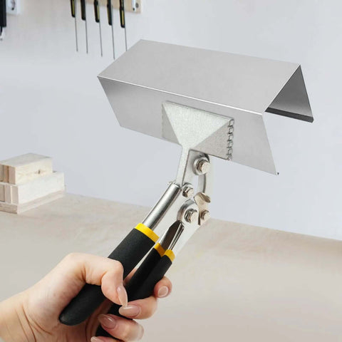 Dual Jaw Sheet Metal Pliers Set with Curved Jaw Offset Bender shown in use for HVAC and roofing tasks