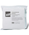 Front view of AAWipes Cleanroom Wiper bag containing 150 9x9 inch, 100% polyester lint-free wipers