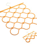 Foldable Scarf Organizer Rack With 18 Slots For Closet Storage And Necktie Display durable orange rack with hook for organizing accessories.