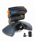 Mini Turbo Oscillating Garden Sprinkler with Large Base 16 Nozzles Adjustable Width and Range Three Watering Modes Gray
