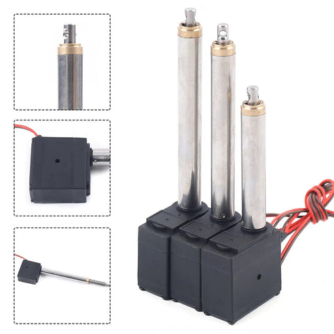 Beefed Up 3Pcs Drive Rod Metal Arm Driving Handle Set For RC Excavator Upgrades, high hardness, CNC precision rods in black housing.