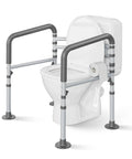 Premium Heavy Duty Steel Toilet Safety Rail For Seniors Bulletproof Bathroom Support Bar with adjustable height beside toilet.