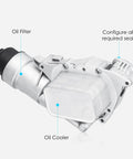 Heavy Duty Aluminum Engine Oil Cooler And Filter Housing Assembly Replacement Kit For BMW I8 X1 X2 and Mini Cooper 1.5L 2.0L close-up view