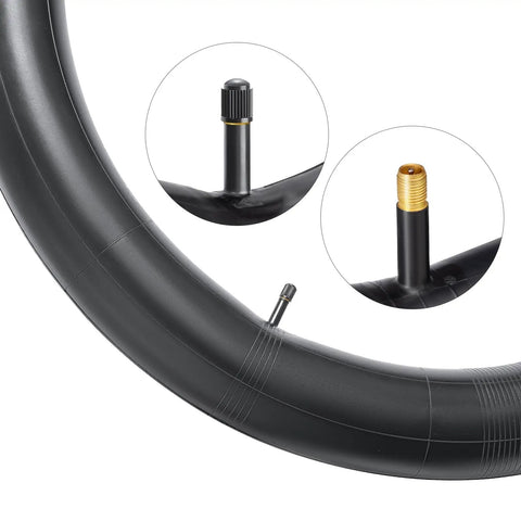 Road Ready 26 Inch Bike Inner Tube Fits 26x2.125 To 2.4 Tires With AV32mm Schrader Valve, heavy duty butyl tube detail