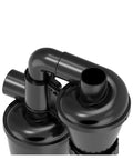 Pro Grade Dual Filtration Cyclone Dust Collector With Turbocharged Woodworking Filter connection hoses and canister design.