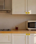Gonna Look Sharp With These Vintage Daisy Cabinet Knobs And Drawer Pulls Hand Painted Resin Handles For Country Kitchen Refresh Sturdy Yellow Hardware Pack Of 6 Top Notch Cabinet Makeover on kitchen cabinets with yellow daisy knobs.