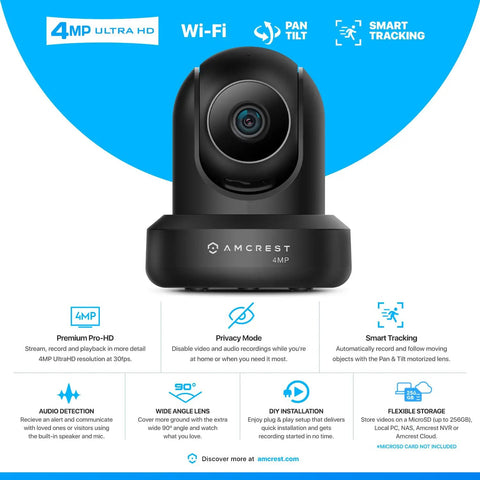 Top Tier 4 Megapixel Indoor Wireless Security Camera With Slick Pan And Tilt Delivers Quick Two Way Audio And Relentless Night Vision For Zero Stress Remote Home Surveillance Wide 90 Degree Angle.