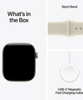 Top Tier Health Smartwatch With Game Changing Heart Rate Sensor Measuring HRV Every Five Minutes For Ultimate Stress Recovery Insights And Full Body Wellness Tracking In Compact 42 mm GPS Case components including watch and sport band.