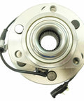 Rugged Wheel Hub Bearing Assembly For GMC Chevy Cadillac Front Left Right 2 Pack Tapered Roller Bearings BHA53838 close-up view with connector and roller.