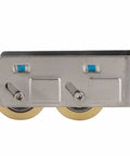 Heavy Duty Double Copper Wheel Stainless Steel Sliding Door Roller Smooth Glide Window Track Pulley side view with brass wheels