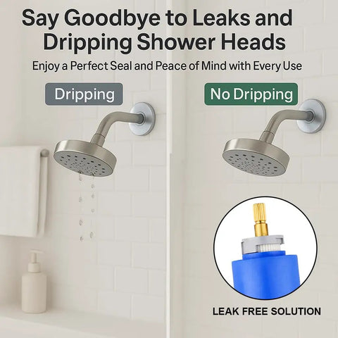 Dripping and non-dripping shower heads with PBR 40 Faucet Cartridge Replacement Compatible With La Torre Cascade Nobili.
