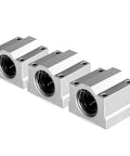 Linear Motion Bearing Slides for CNC Machines and 3D Printers, Compatible SCS6UU-SCS20UU and SCS8LUU-SCS13LUU, 1 Pc, silver aluminum bearing blocks