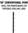 Five Piece Extra Long High Speed Steel Drill Bit Set For Everyday DIY Drilling with 118° conventional point, ideal for various jobs